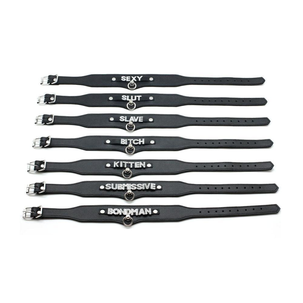 Leather BDSM Collar - Sissy Panty Shop