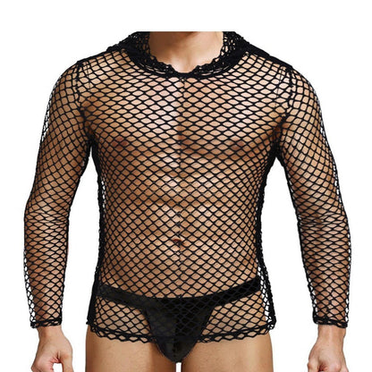 Long Sleeve Fishnet Hoodie - Sissy Panty Shop