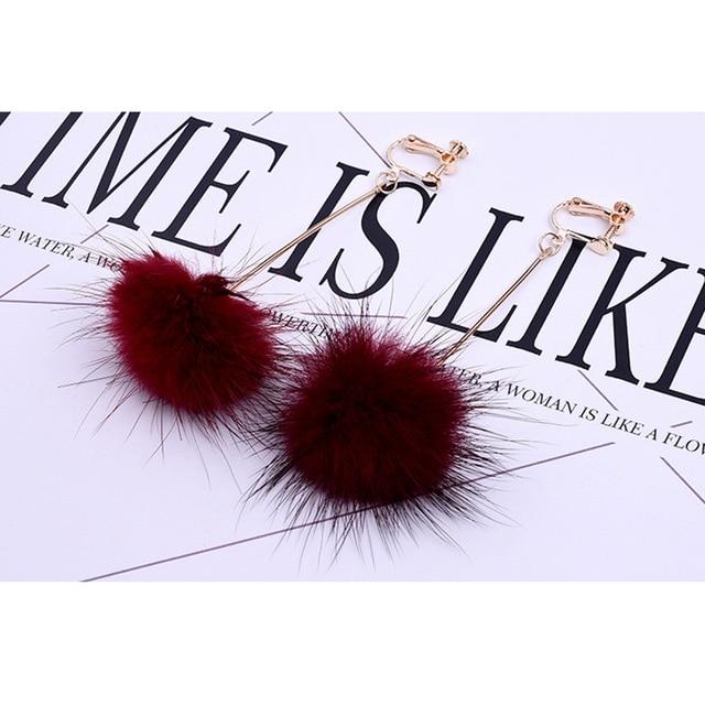 Mink Hair Clip On Earrings - Sissy Panty Shop