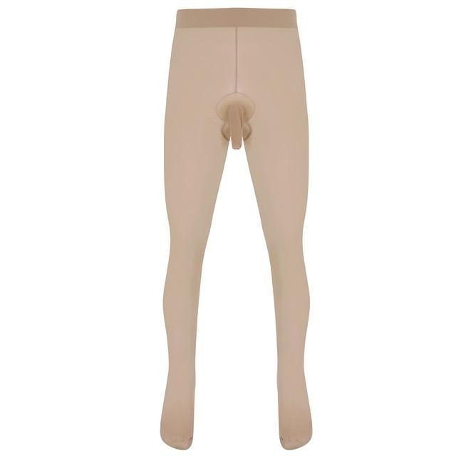 Seamless Stretchy Pantyhose for Sissy Boys & Crossdressers: Shiny, Cooling & Ultra-Comfortable with Unique Silicone Pouch Design - Sissy Panty Shop