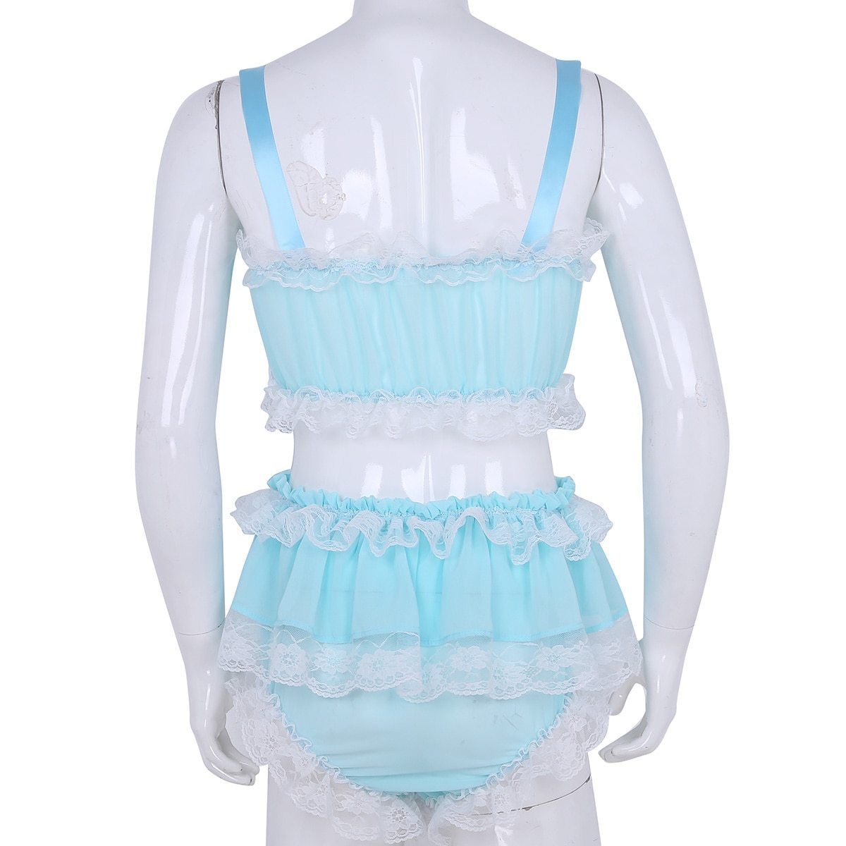 Ruffled Lace & Bowknots Lingerie Set - Sissy Panty Shop