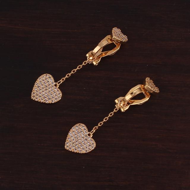 Crystal Heart Clip On Earrings - Sissy Panty Shop
