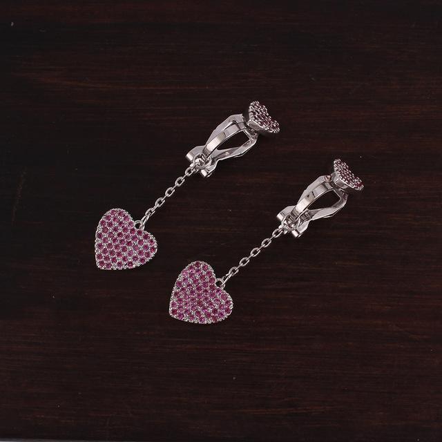 Crystal Heart Clip On Earrings - Sissy Panty Shop
