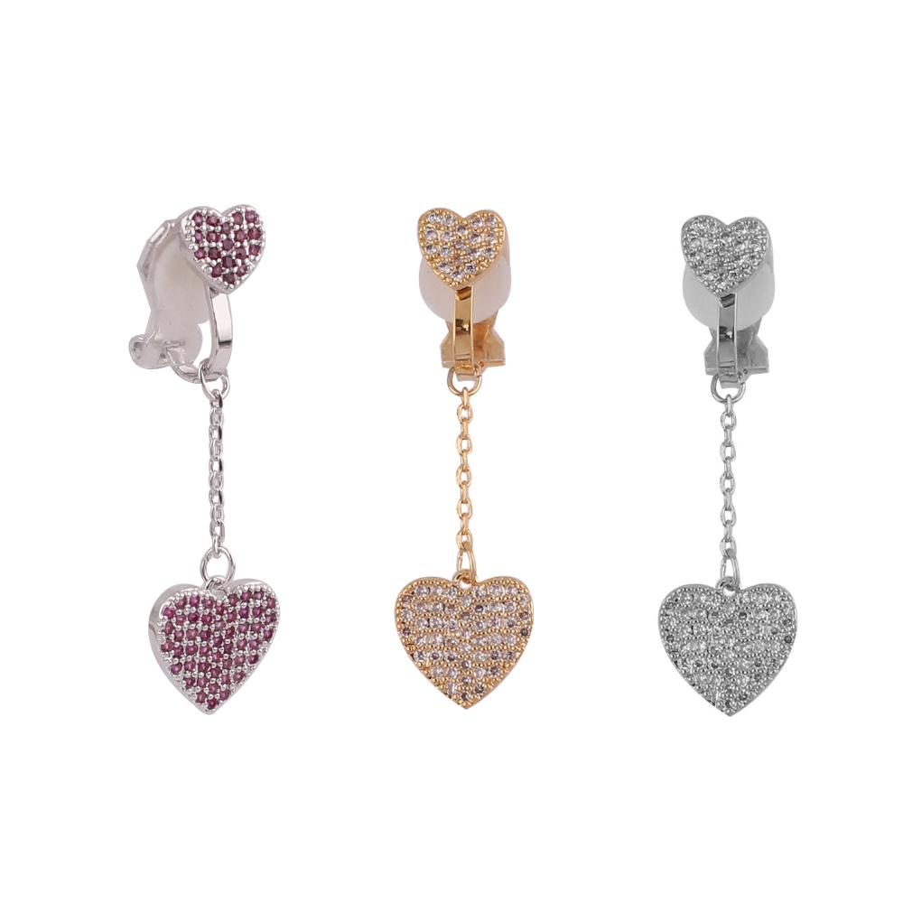 Crystal Heart Clip On Earrings - Sissy Panty Shop