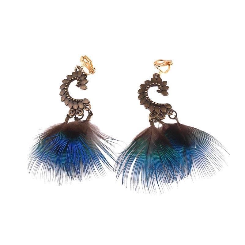 Feather Clip On Earrings - Sissy Panty Shop