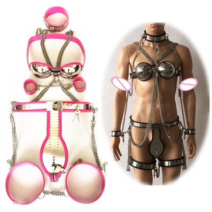 5 in 1 Stainless Steel Sissy Chastity - Sissy Panty Shop