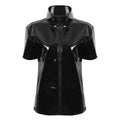 Metallic Zip Up Shirt - Sissy Panty Shop