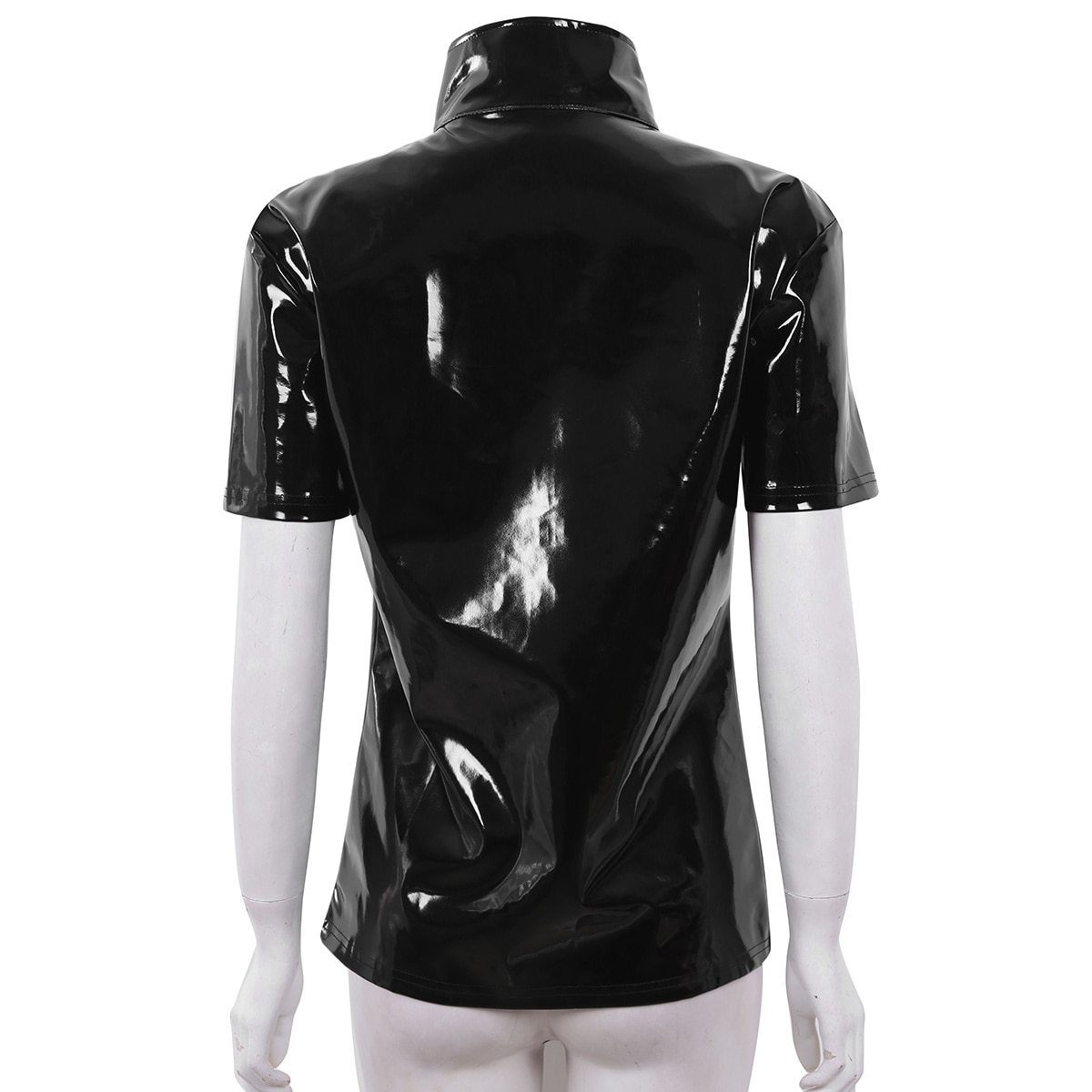 Metallic Zip Up Shirt - Sissy Panty Shop