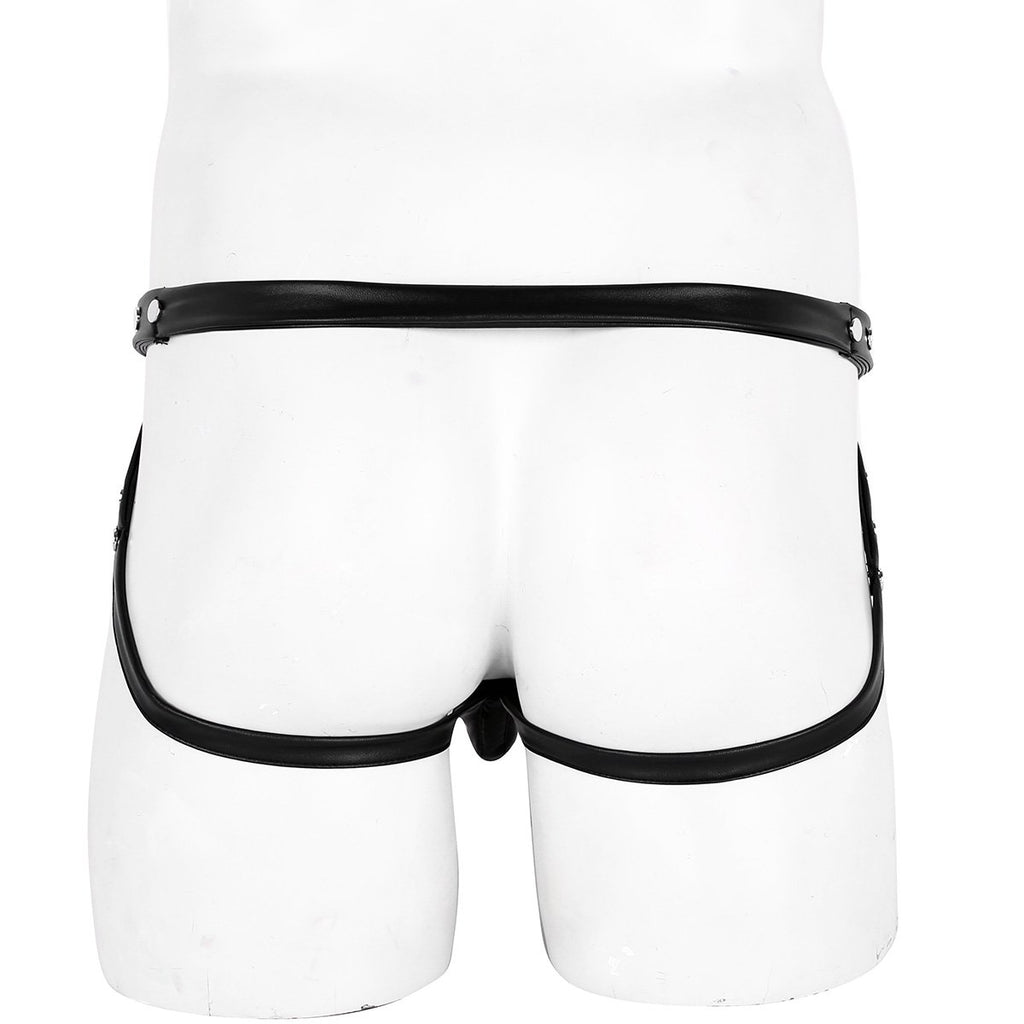 Faux Leather Open Butt Bikini - Sissy Panty Shop