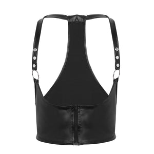 Faux Leather Chest Harness - Sissy Panty Shop