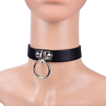 BDSM Leather Bondage Collar - Sissy Panty Shop