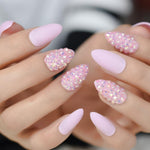 Pink Glitter Stiletto Faux Nails - Sissy Panty Shop
