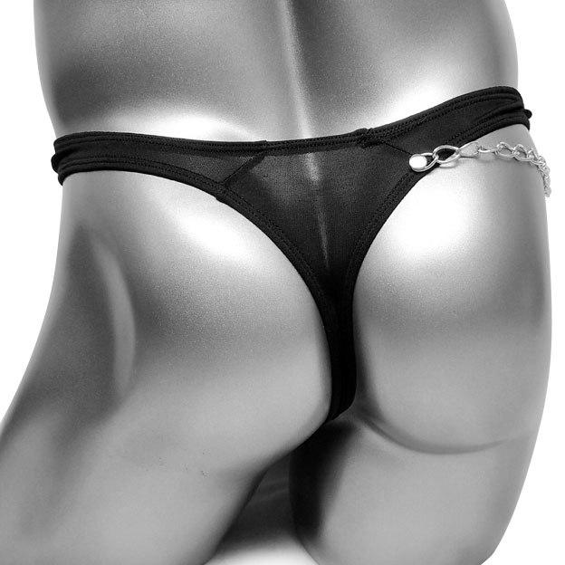 Faux Leather Pouch Thong - Sissy Panty Shop