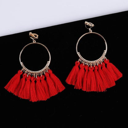 Bohemian Tassel Clip On Earrings - Sissy Panty Shop