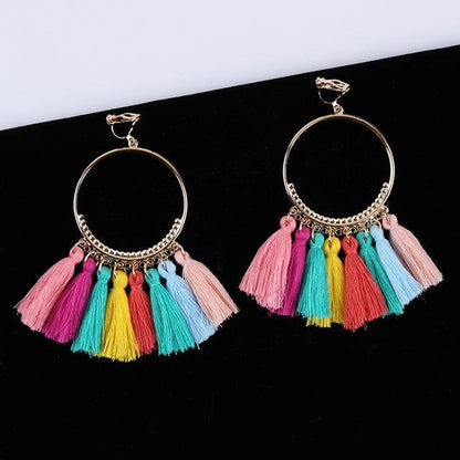 Bohemian Tassel Clip On Earrings - Sissy Panty Shop