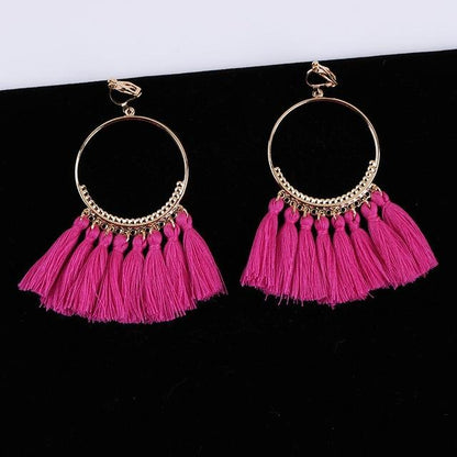 Bohemian Tassel Clip On Earrings - Sissy Panty Shop