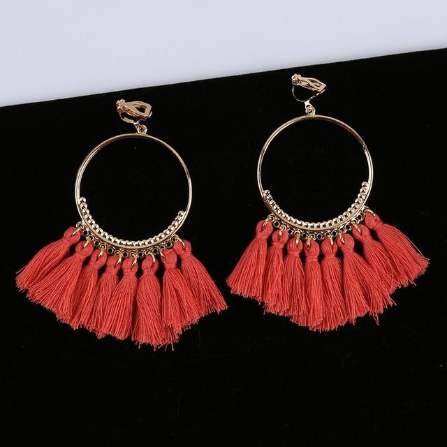 Bohemian Tassel Clip On Earrings - Sissy Panty Shop