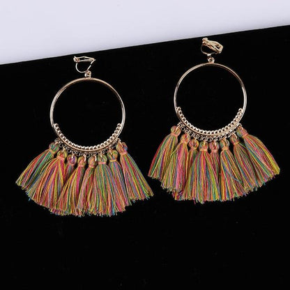 Bohemian Tassel Clip On Earrings - Sissy Panty Shop