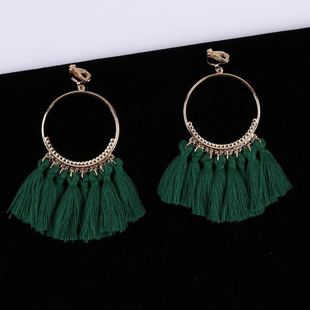 Bohemian Tassel Clip On Earrings - Sissy Panty Shop