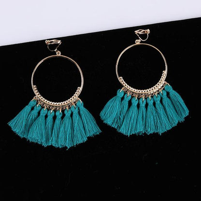 Bohemian Tassel Clip On Earrings - Sissy Panty Shop