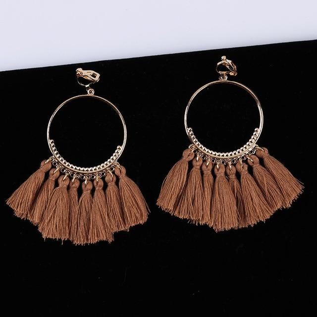 Bohemian Tassel Clip On Earrings - Sissy Panty Shop