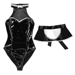 Maid Jumpsuit with Apron Costume - Sissy Panty Shop