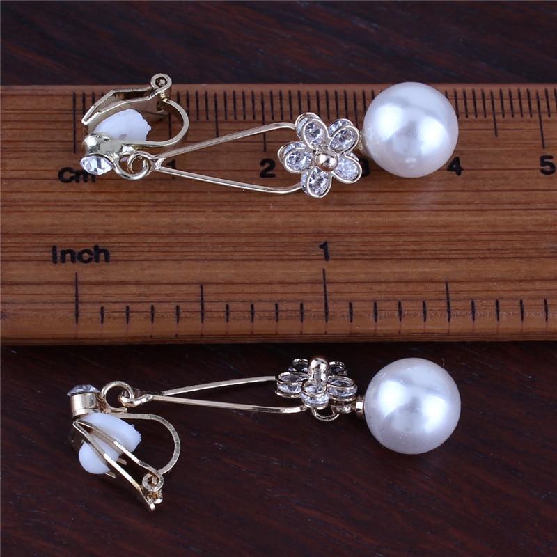 Pearl CZ Flower Clip On Earrings - Sissy Panty Shop
