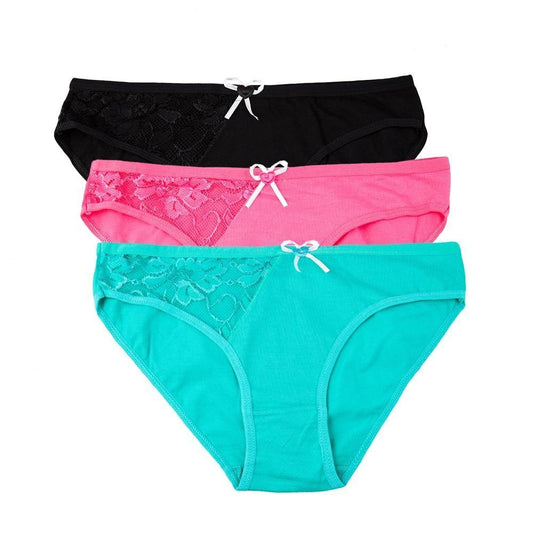 3 Pcs Sissy Lace Cotton Panties - Sissy Panty Shop