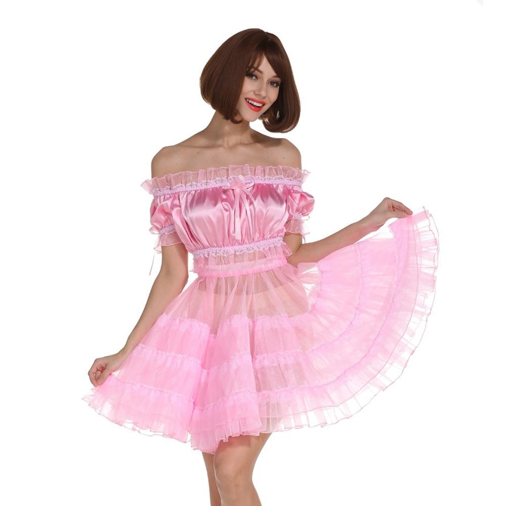 Off Shoulder Two Piece Sissy Dress - Sissy Panty Shop