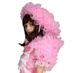 Pink Organza Bonnet With Cape - Sissy Panty Shop