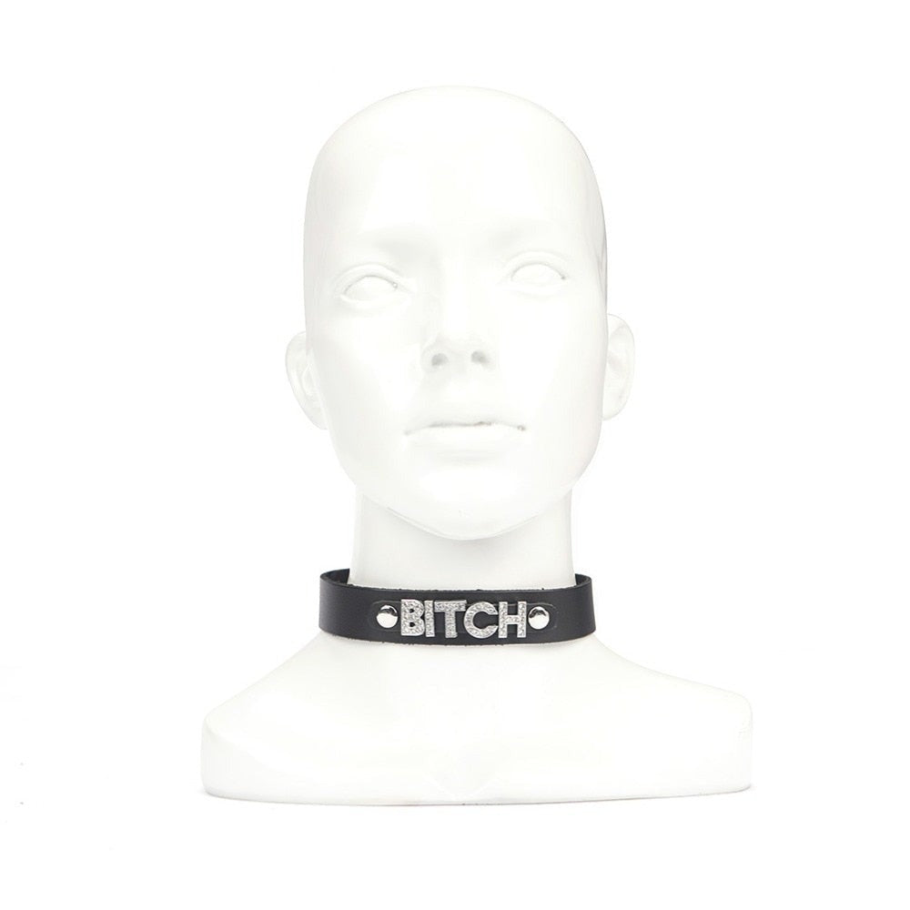 Black Leather Slave Collar - Sissy Panty Shop