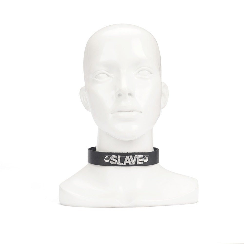 Black Leather Slave Collar - Sissy Panty Shop