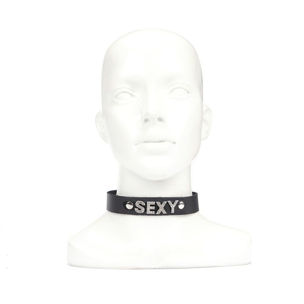 Black Leather Slave Collar - Sissy Panty Shop