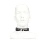 Black Leather Slave Collar - Sissy Panty Shop