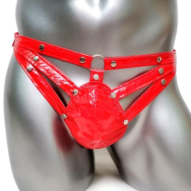 "Tranny Mia" Faux Leather Thong - Sissy Panty Shop