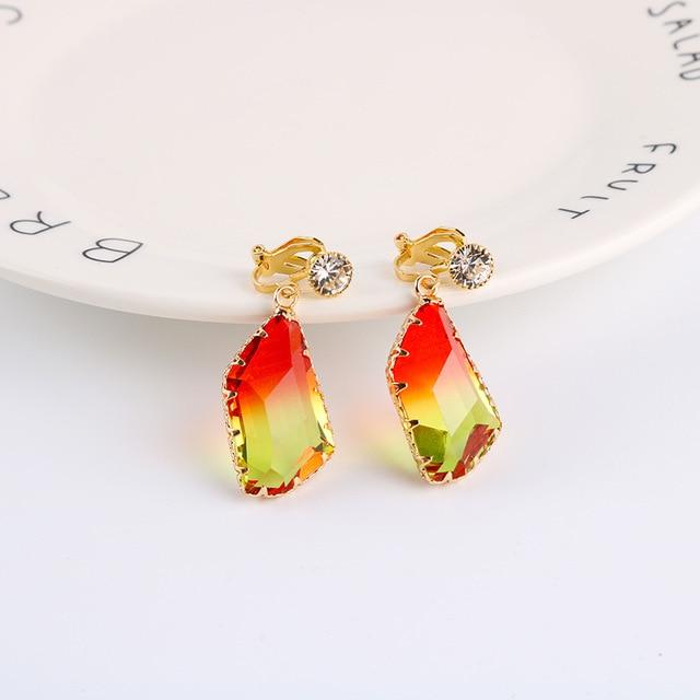 Crystal Dangle Clip On Earrings - Sissy Panty Shop