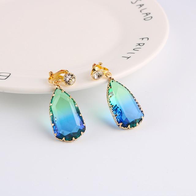 Crystal Dangle Clip On Earrings - Sissy Panty Shop