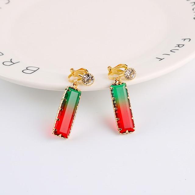 Crystal Dangle Clip On Earrings - Sissy Panty Shop