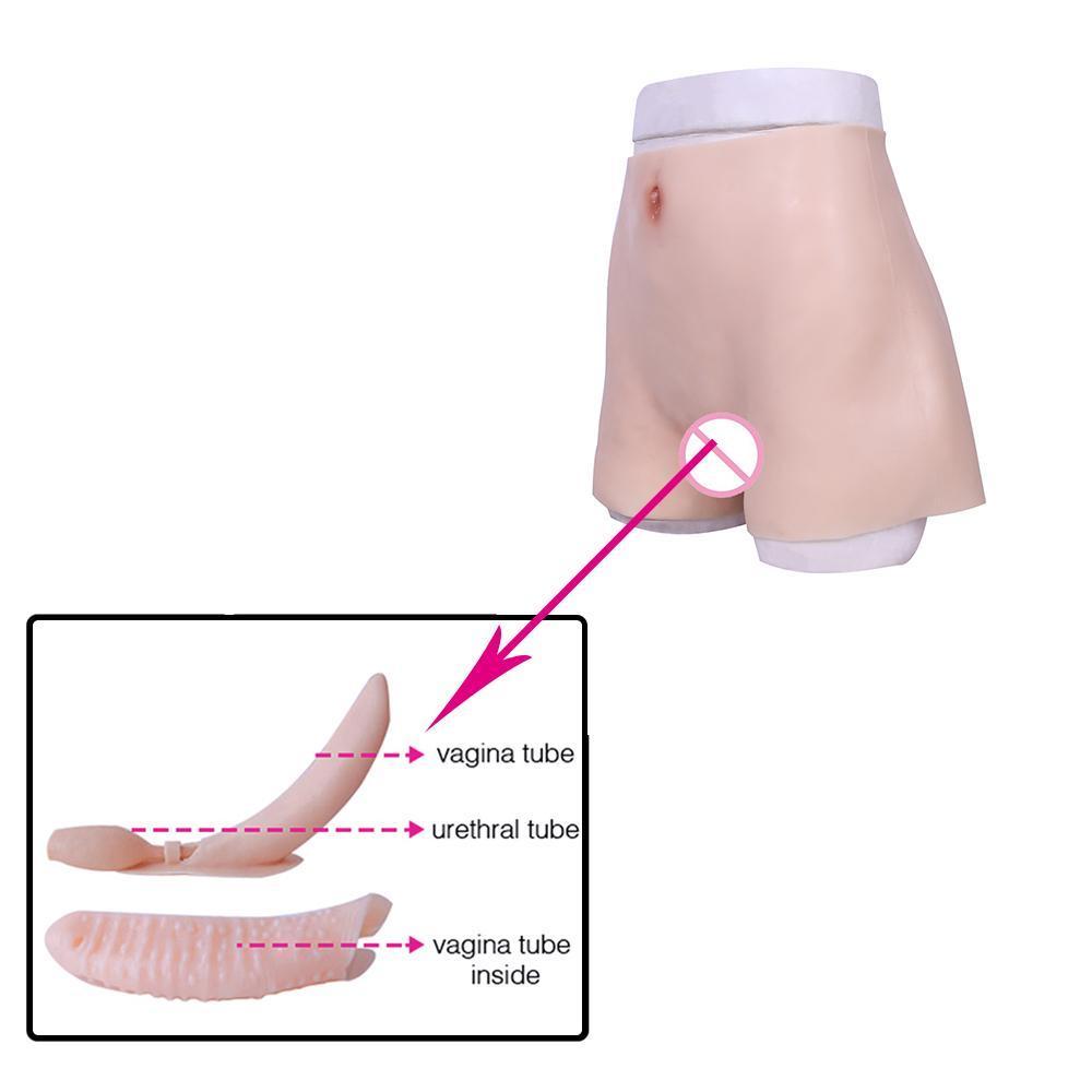 "Shemale Penelope" Penetrable Fake Vagina w/ Catheter - Sissy Panty Shop