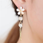 Opal Stone Flower Clip on Earrings - Sissy Panty Shop