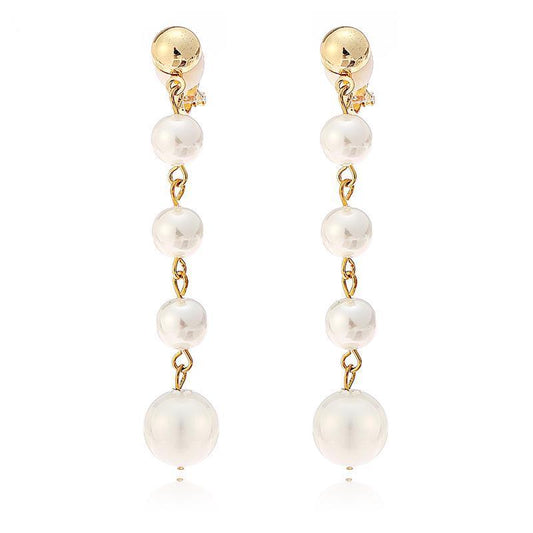 Faux Pearl Tassel Clip On Earrings - Sissy Panty Shop