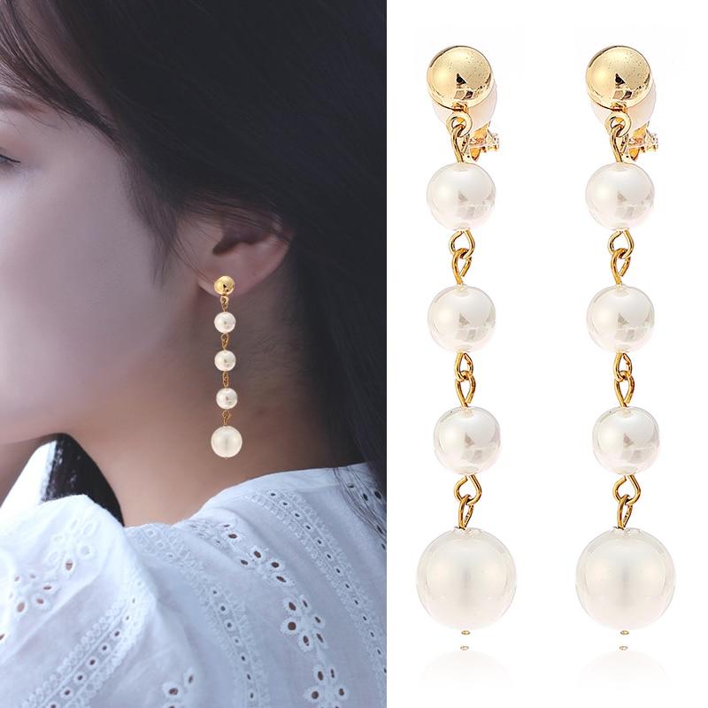 Faux Pearl Tassel Clip On Earrings - Sissy Panty Shop