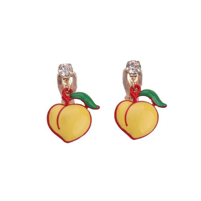 Small Peach Clip On Earrings - Sissy Panty Shop