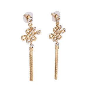 Chinese Knot Clip On Earrings Sissy Panty Shop gold 