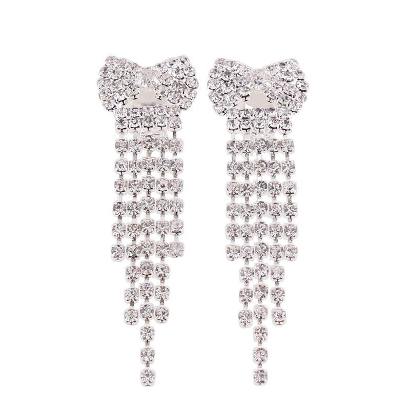 Crystal Bow Clip On Earrings - Sissy Panty Shop
