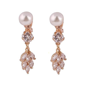 Faux Pearl & Crystal Clip on Earrings Sissy Panty Shop A 