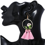 Rose Tassel Clip on Earrings - Sissy Panty Shop