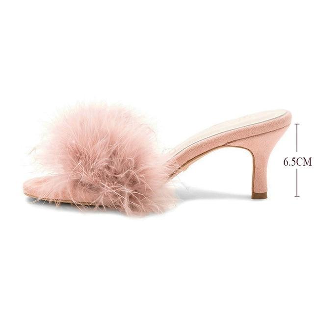 "Sissy Monica" Fur Slippers - Sissy Panty Shop