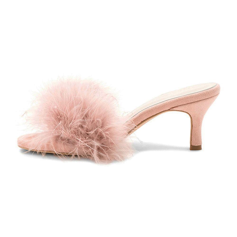 "Sissy Monica" Fur Slippers - Sissy Panty Shop