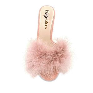 "Sissy Monica" Fur Slippers - Sissy Panty Shop